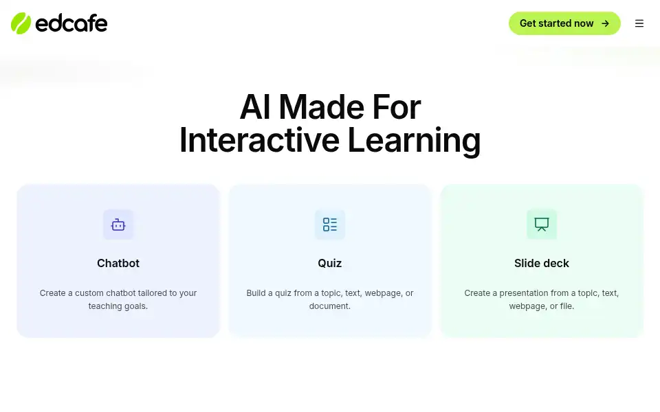 Screenshot of edcafe.ai
