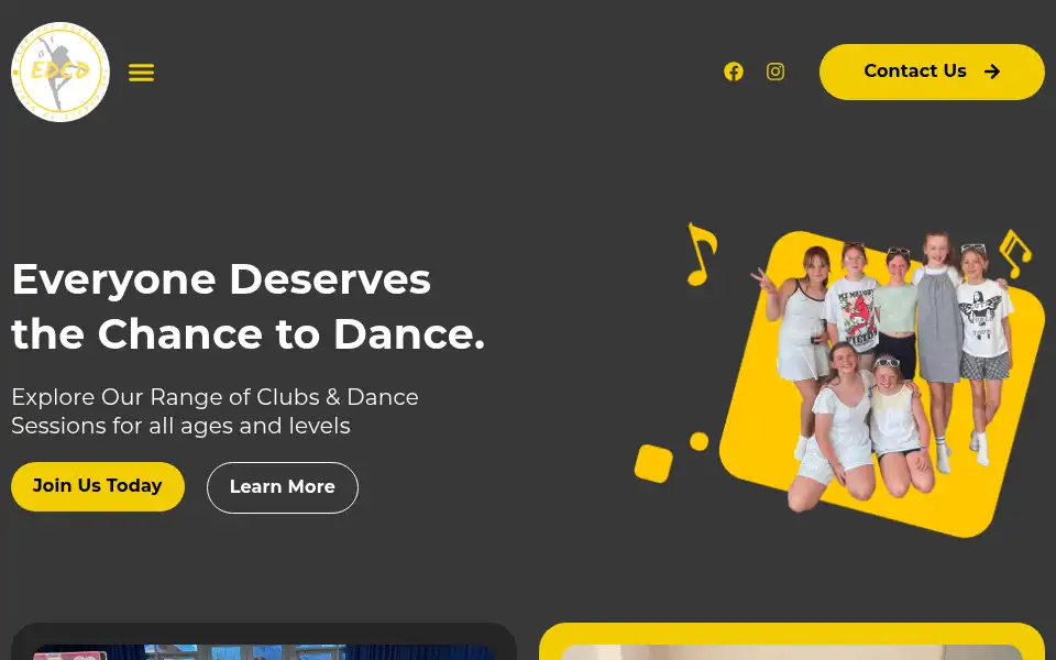 Screenshot of edcdance.co.uk