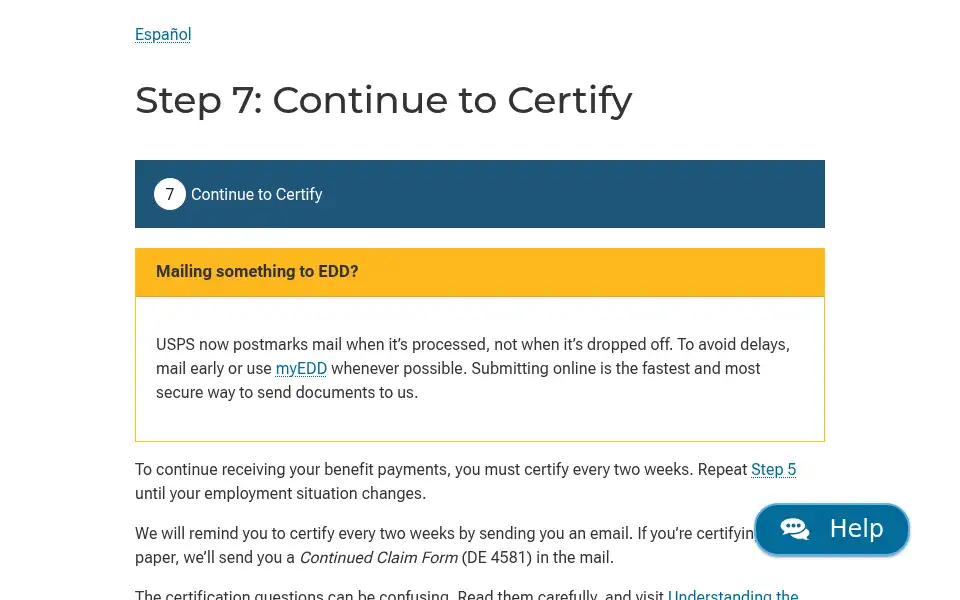 Screenshot of edd.ca.gov