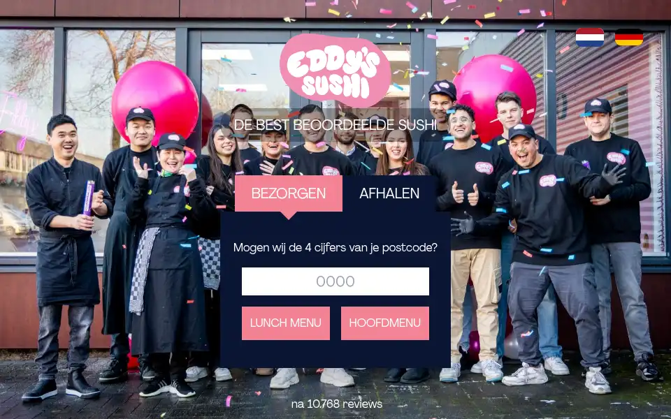 Screenshot of eddysushi.nl