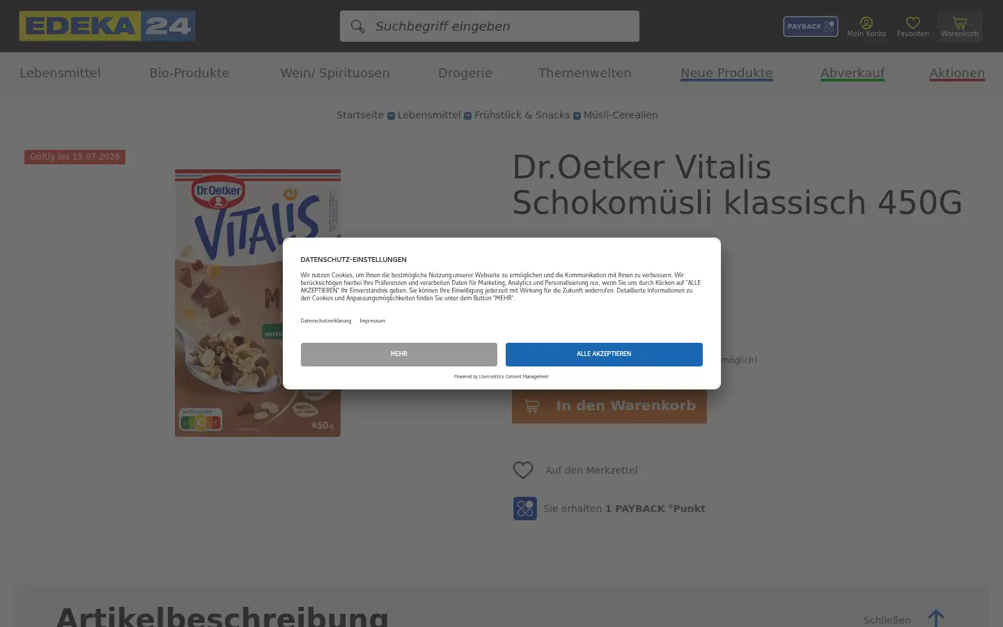 Screenshot of edeka24.de