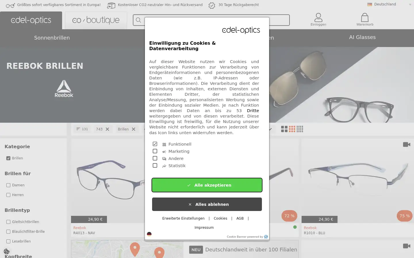 Screenshot of edel-optics.de