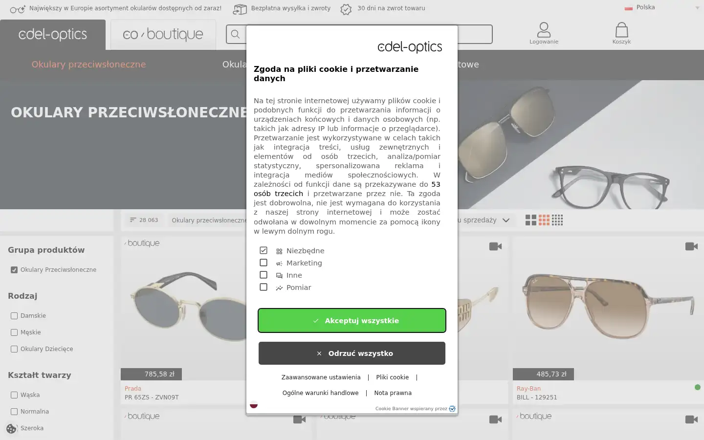 Screenshot of edel-optics.pl