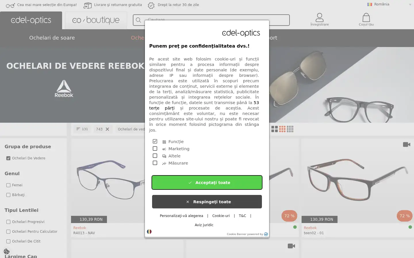 Screenshot of edel-optics.ro