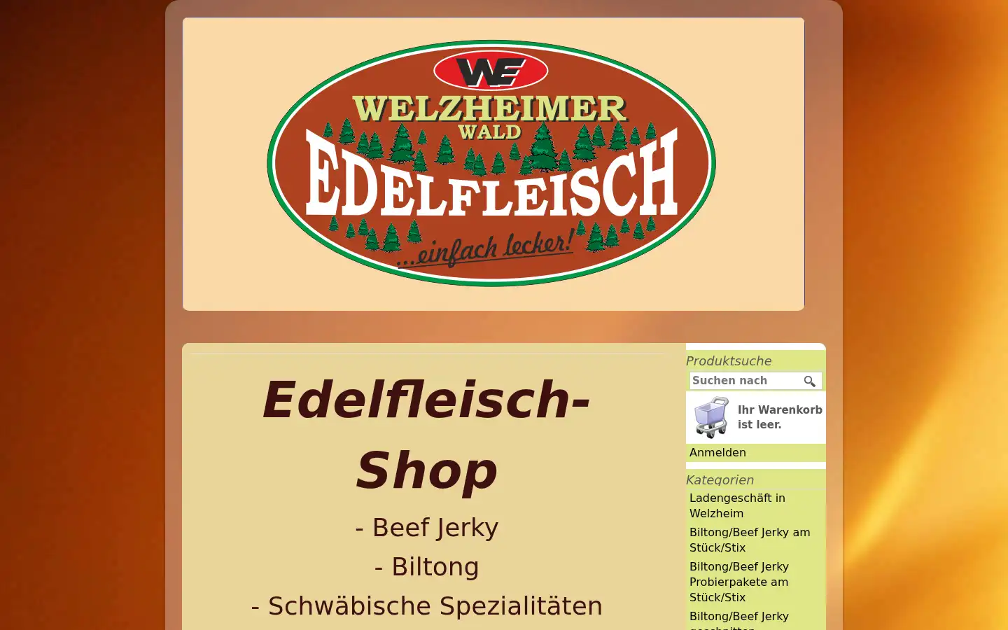 Screenshot of edelfleisch-shop.de