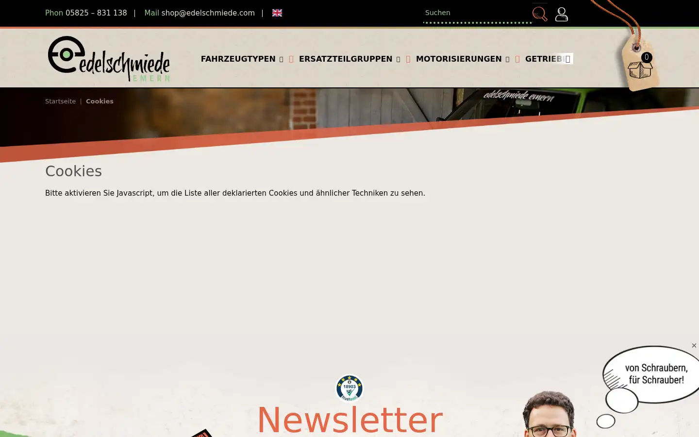 Screenshot of edelschmiede.com