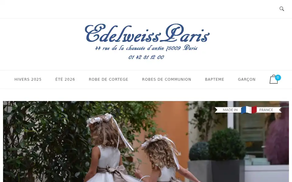 Screenshot of edelweissparis.com