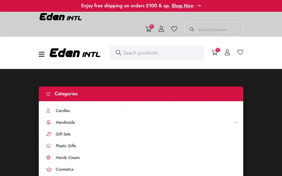 Screenshot of edenintl.co.uk