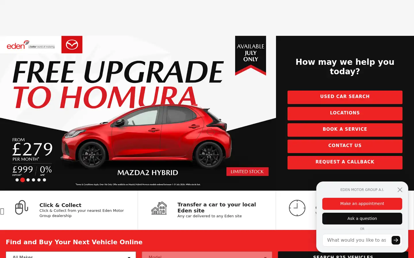 Screenshot of edenmotorgroup.com