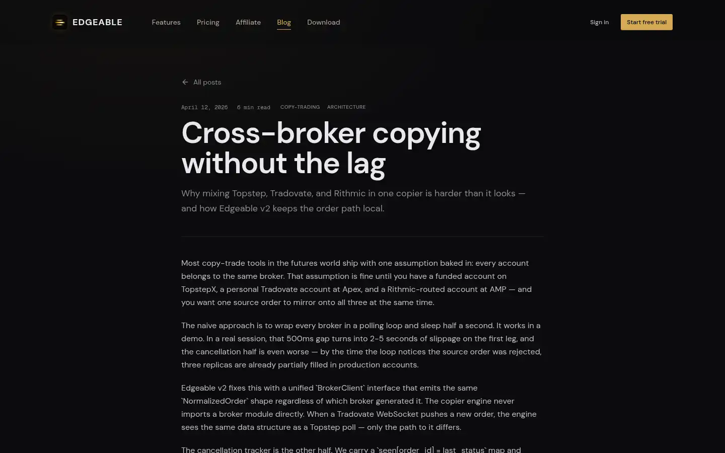 Screenshot of edgeable.app