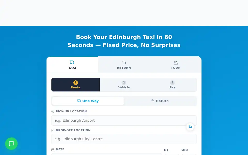 Screenshot of edinburghcab.com