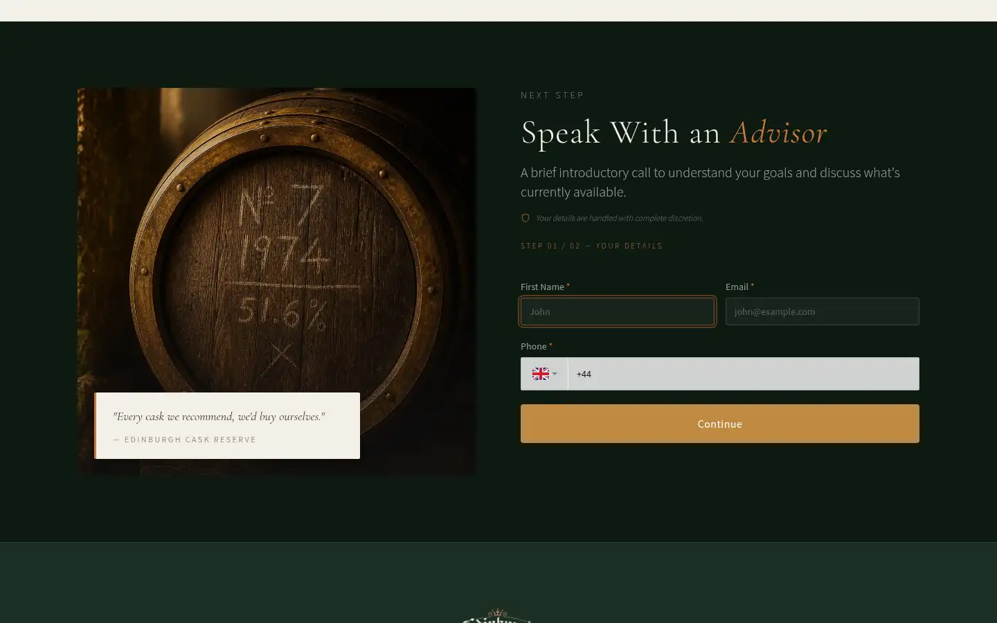 Screenshot of edinburghcaskreserve.com