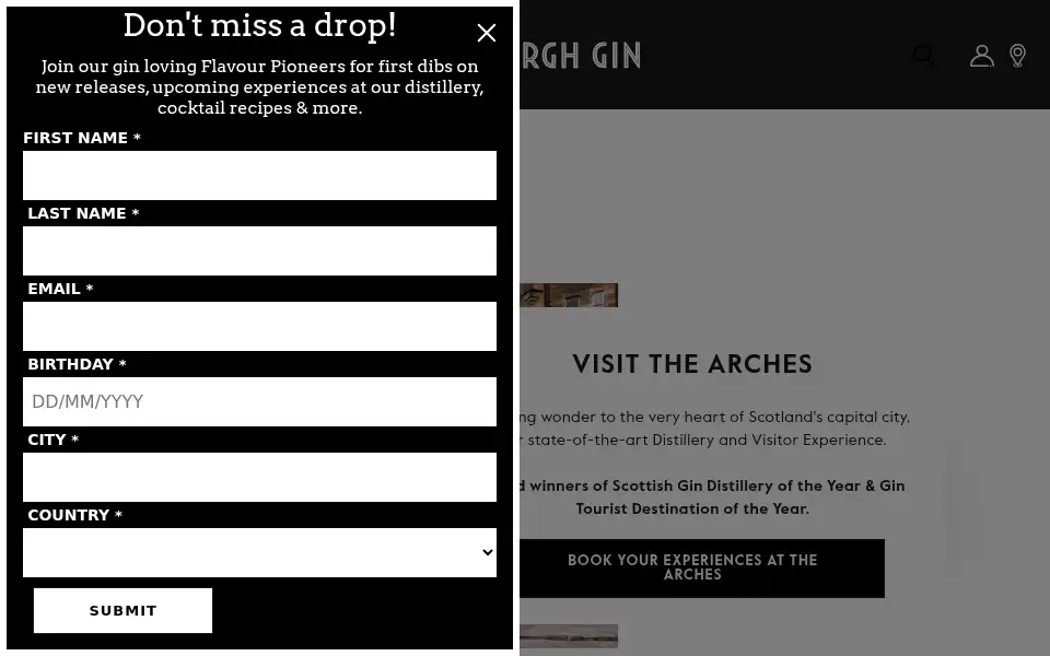 Screenshot of edinburghgin.com