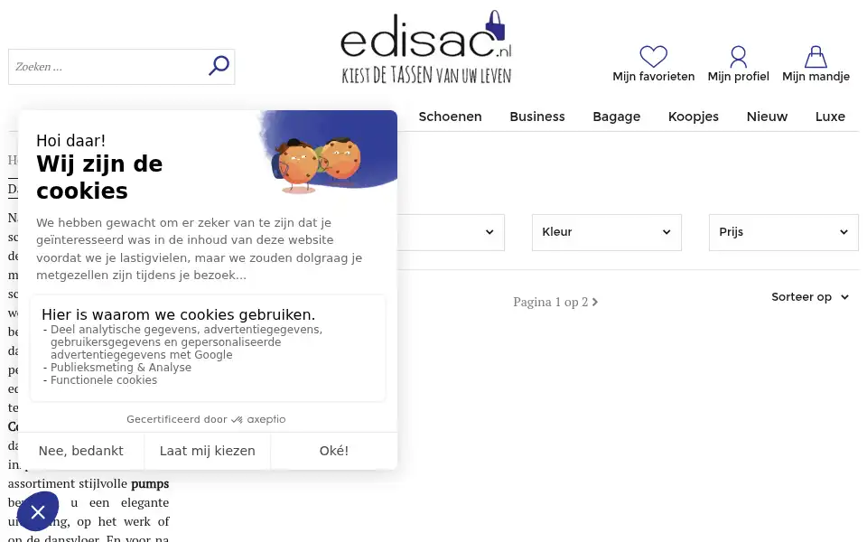 Screenshot of edisac.nl