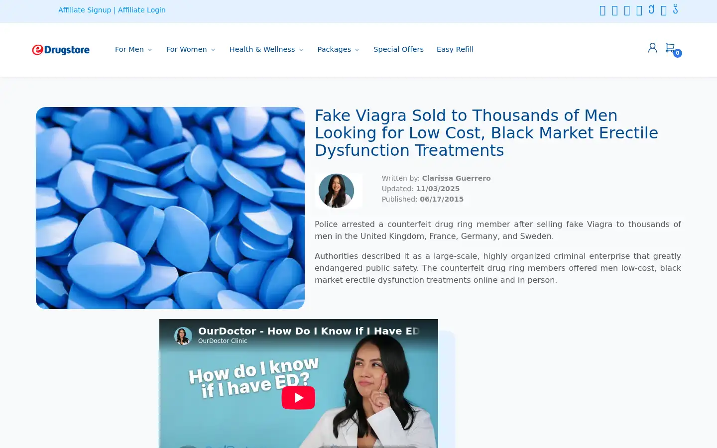 Screenshot of edrugstore.com