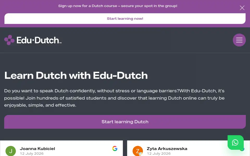 Screenshot of edu-dutch.com