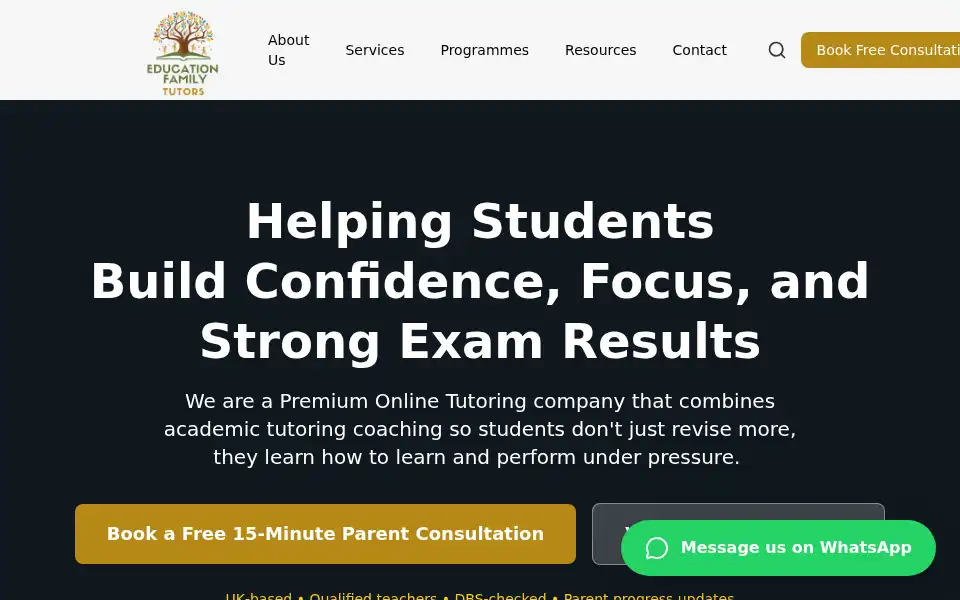 Screenshot of educationfamilytutors.com