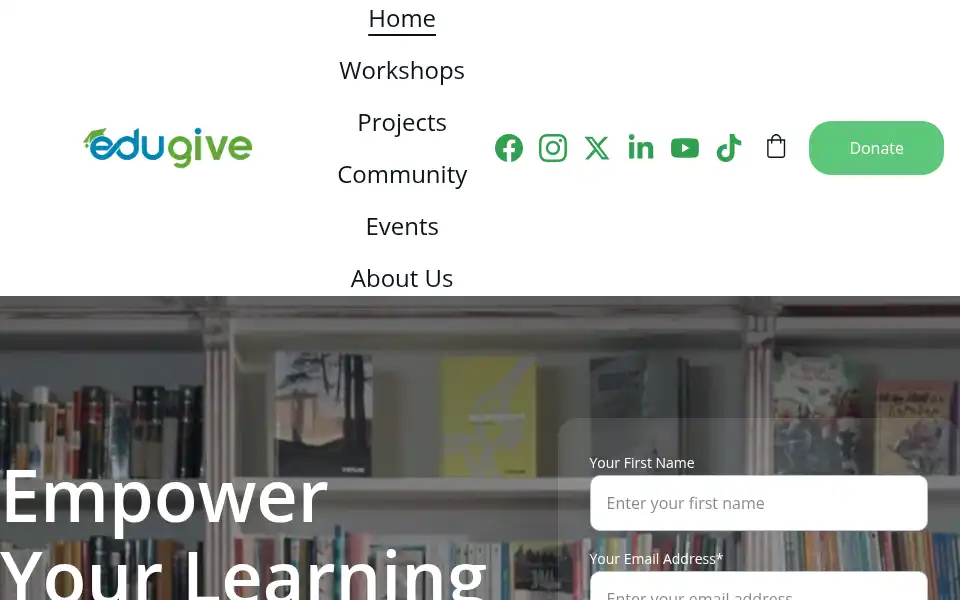 Screenshot of edugive.org.uk