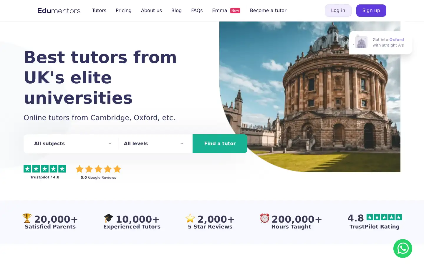Screenshot of edumentors.co.uk