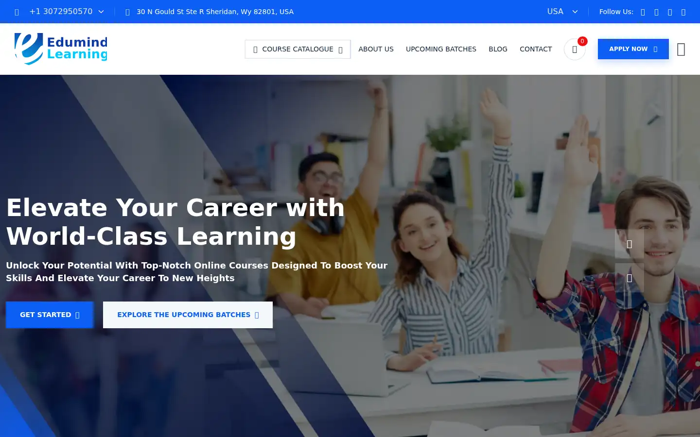 Screenshot of edumindslearning.com