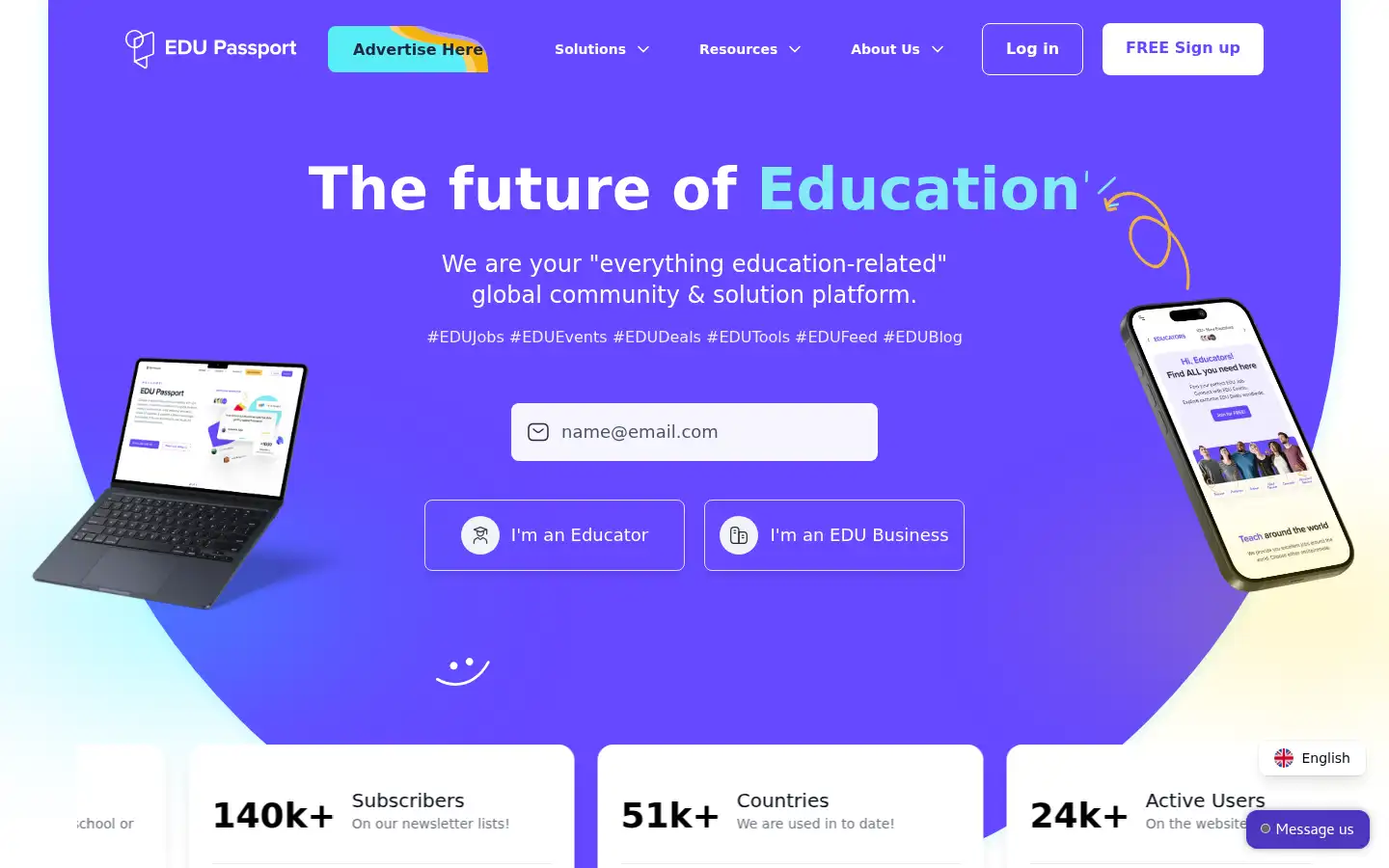 Screenshot of edupassport.io