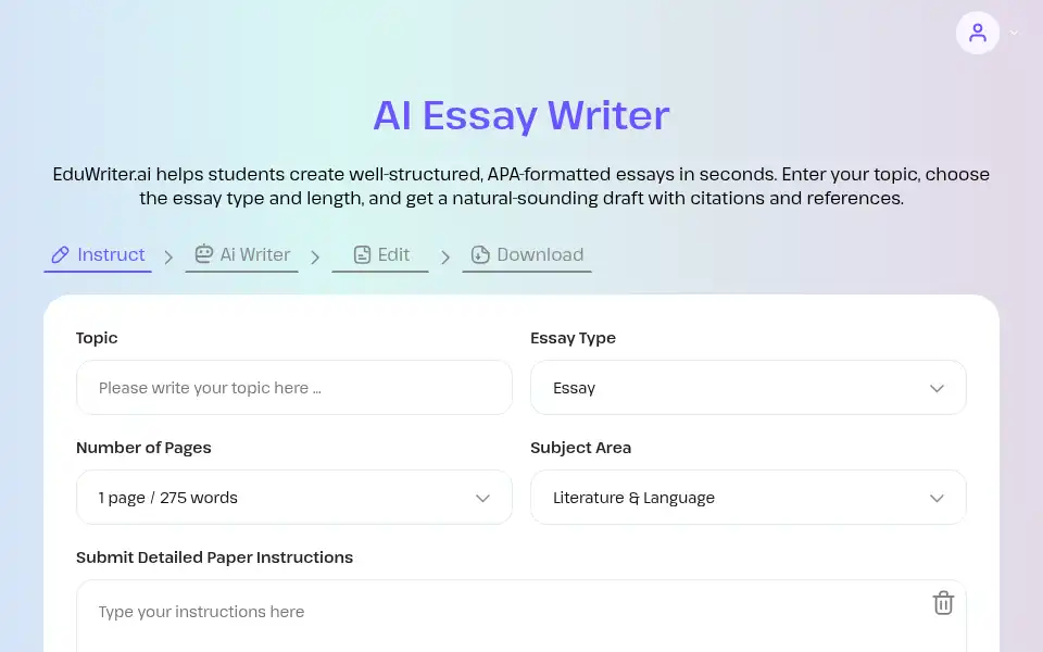 Screenshot of eduwriter.ai