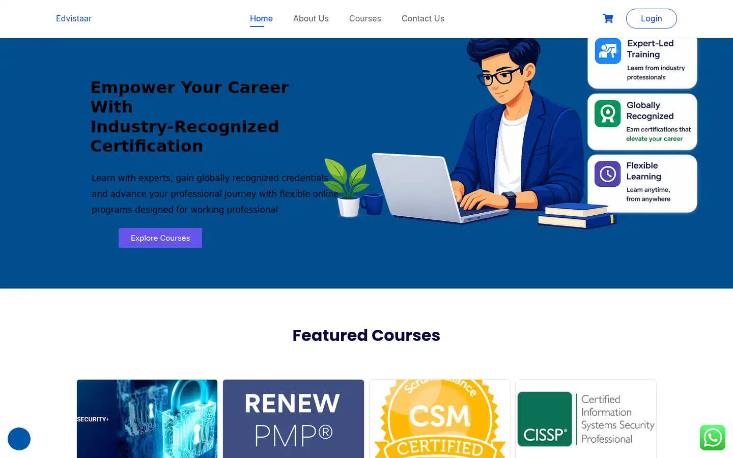 Screenshot of edvistaar.in