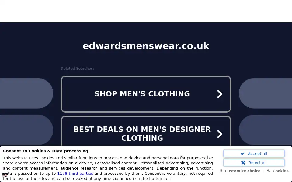Screenshot of edwardsmenswear.co.uk