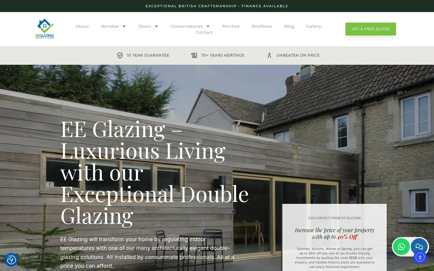 Screenshot of eeglazing.co.uk
