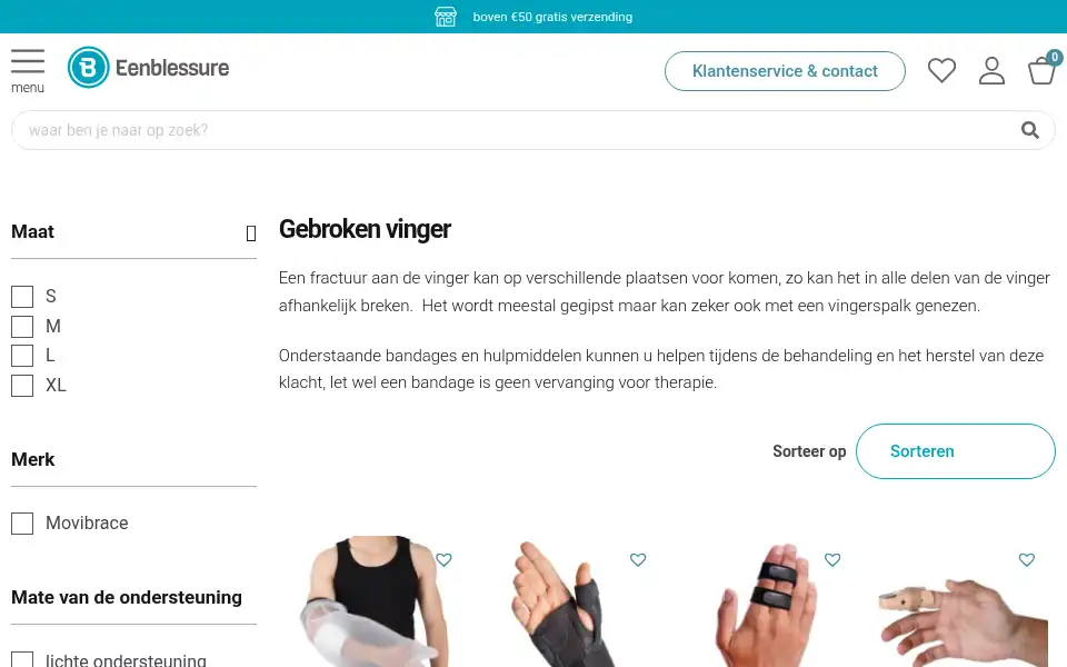Screenshot of eenblessure.nl