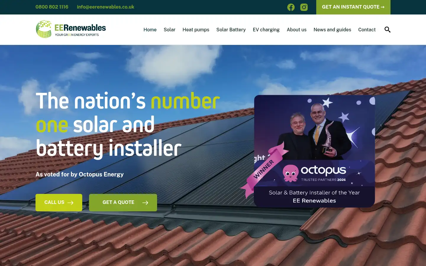 Screenshot of eerenewables.co.uk
