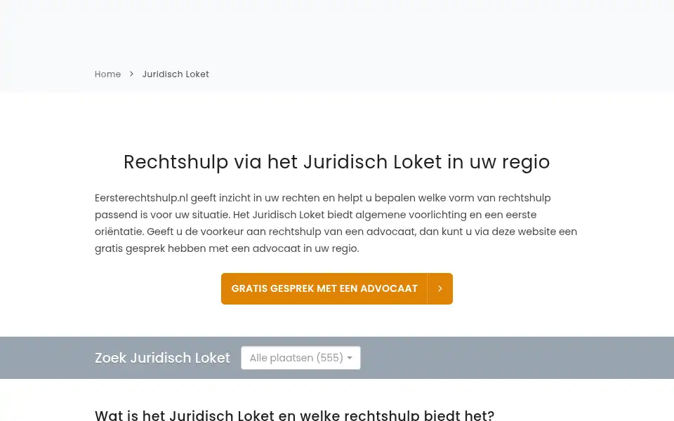 Screenshot of eersterechtshulp.nl