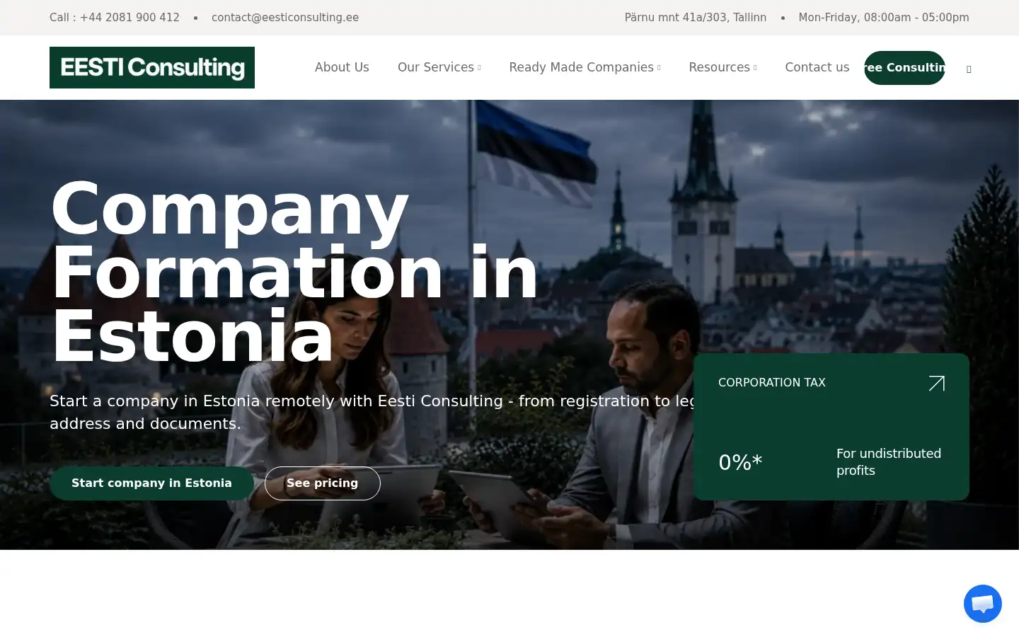 Screenshot of eesticonsulting.ee