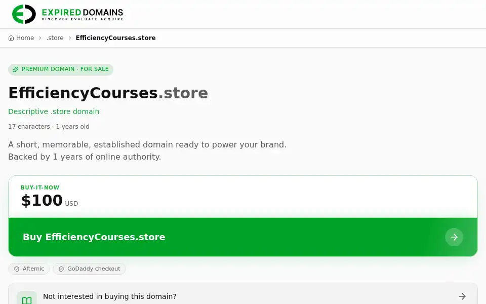 Screenshot of efficiencycourses.store