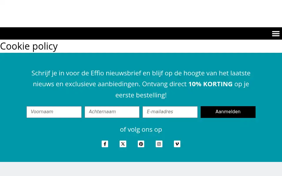 Screenshot of effio.nl