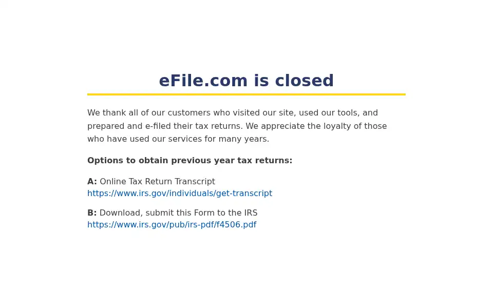 Screenshot of efile.com