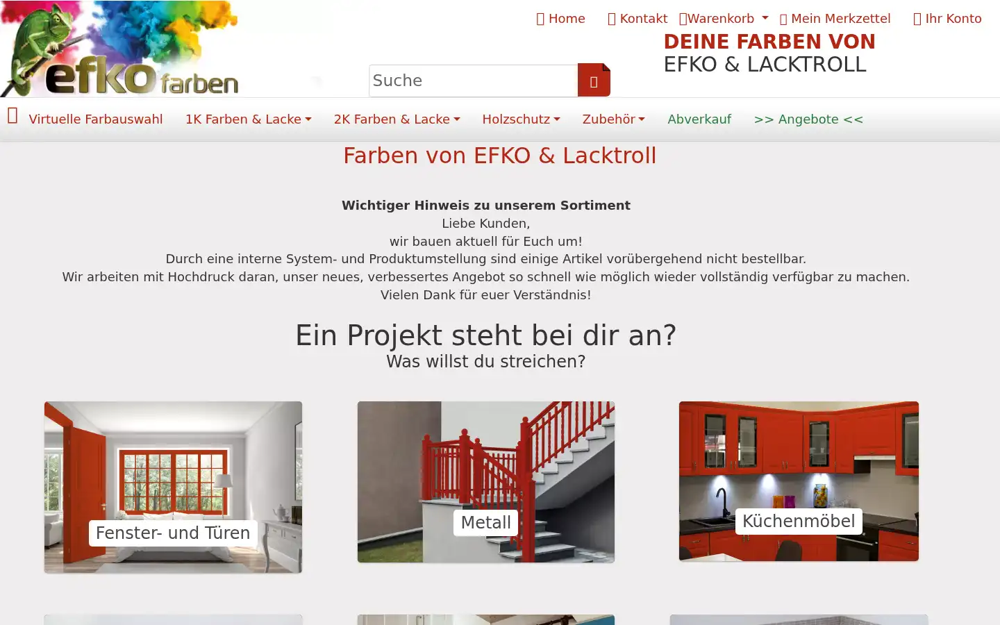 Screenshot of efko-spezialfarben.com