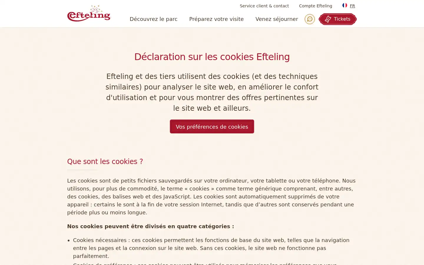Screenshot of efteling.com