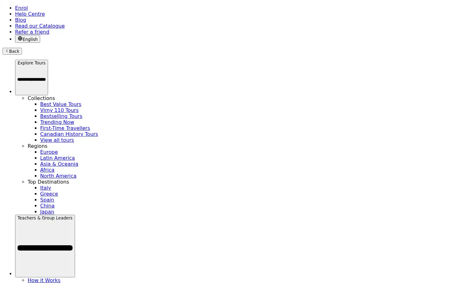 Screenshot of eftours.ca