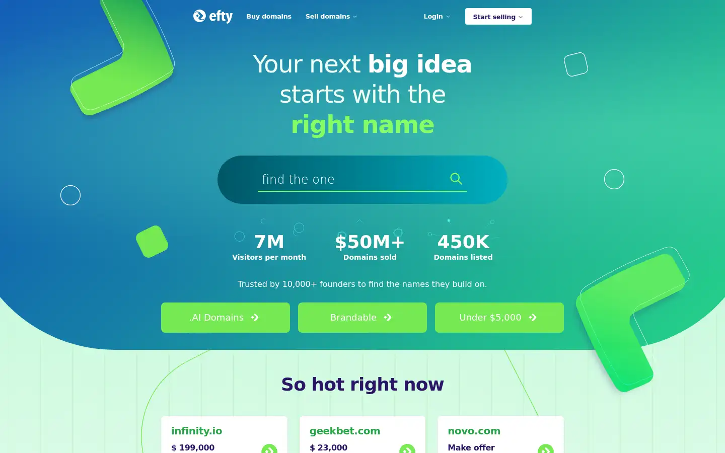 Screenshot of efty.com