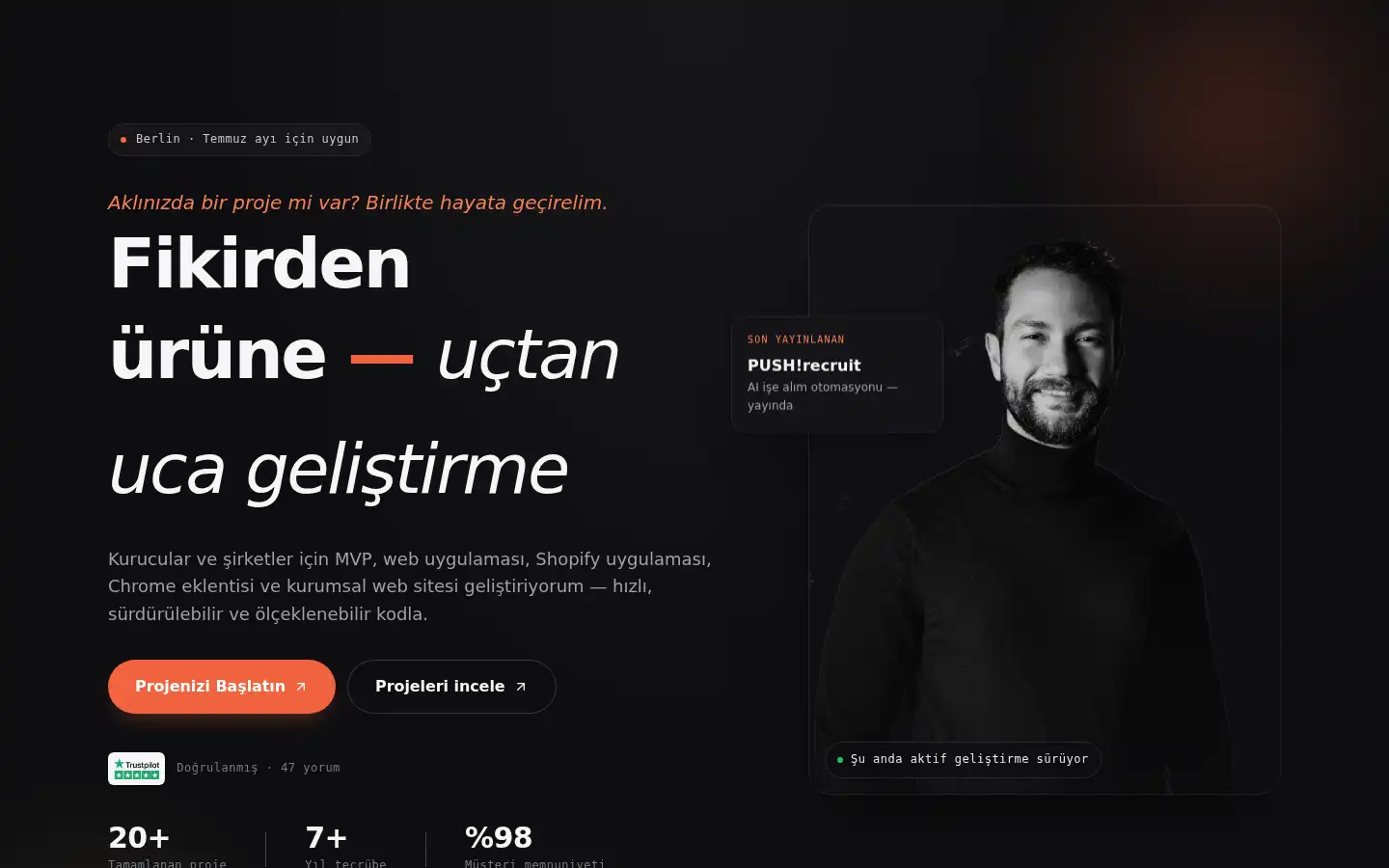 Screenshot of egemenokur.com