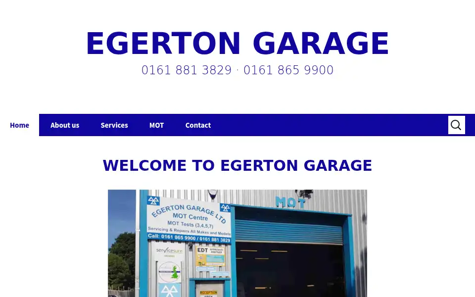 Screenshot of egerton-garage.co.uk