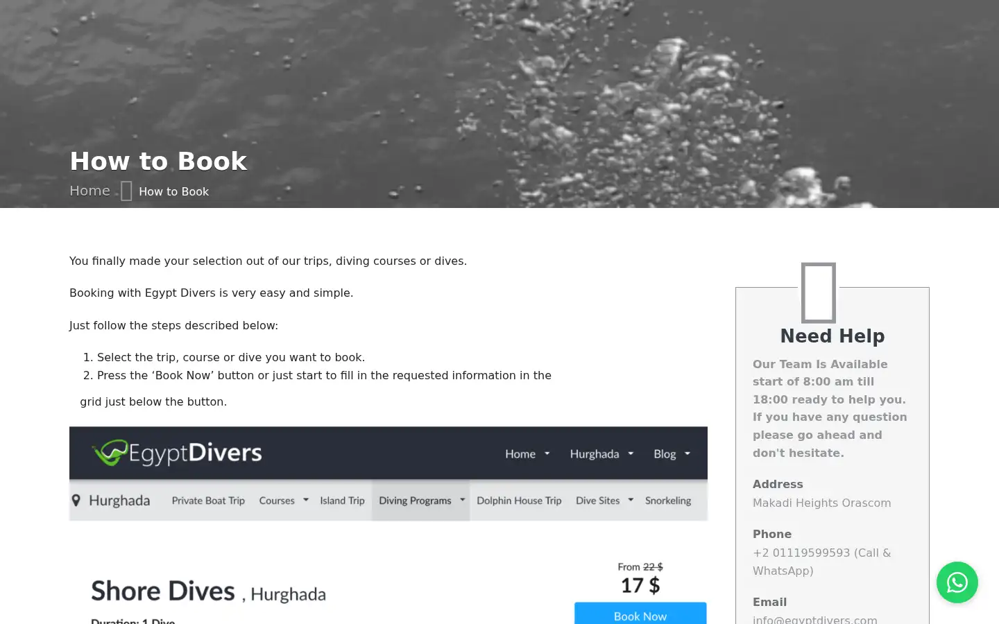 Screenshot of egyptdivers.com