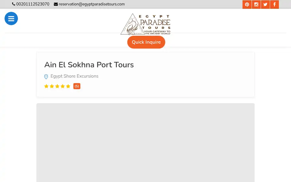 Screenshot of egyptparadisetours.com
