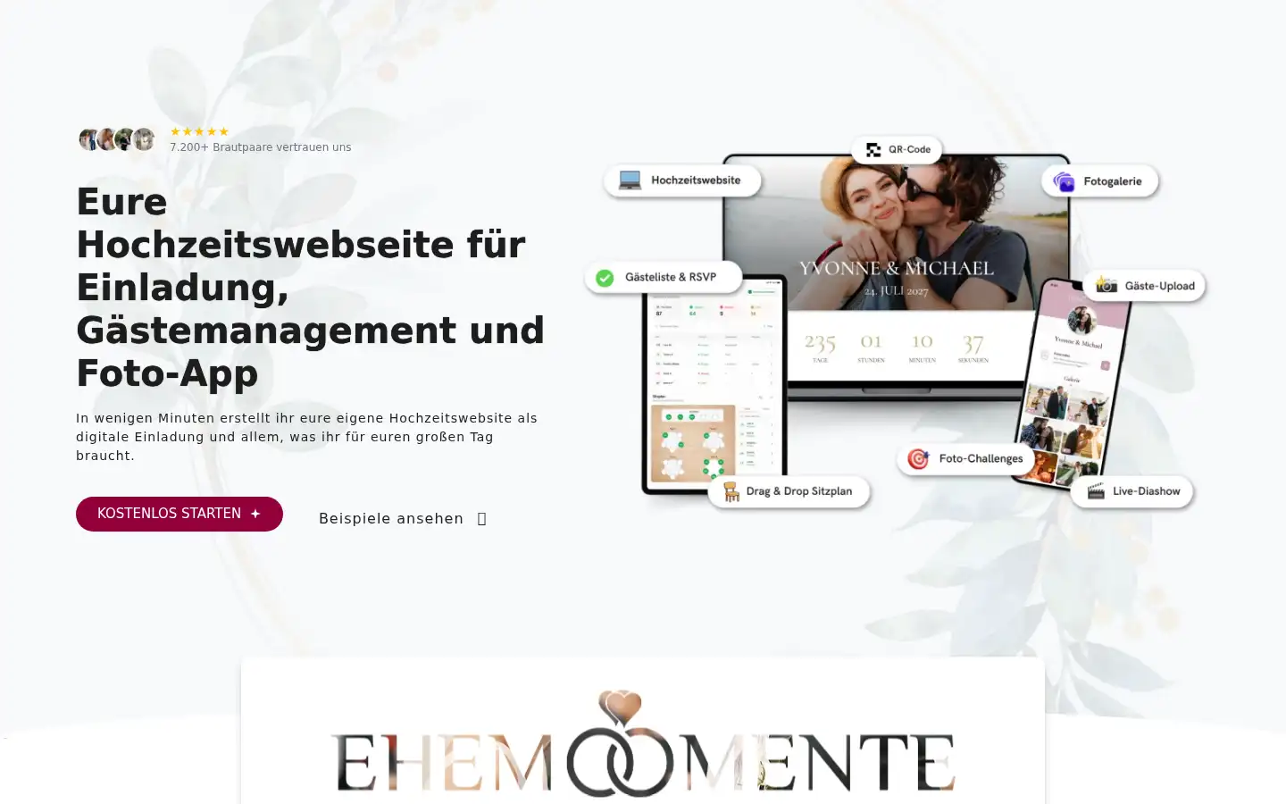 Screenshot of ehemomente.de