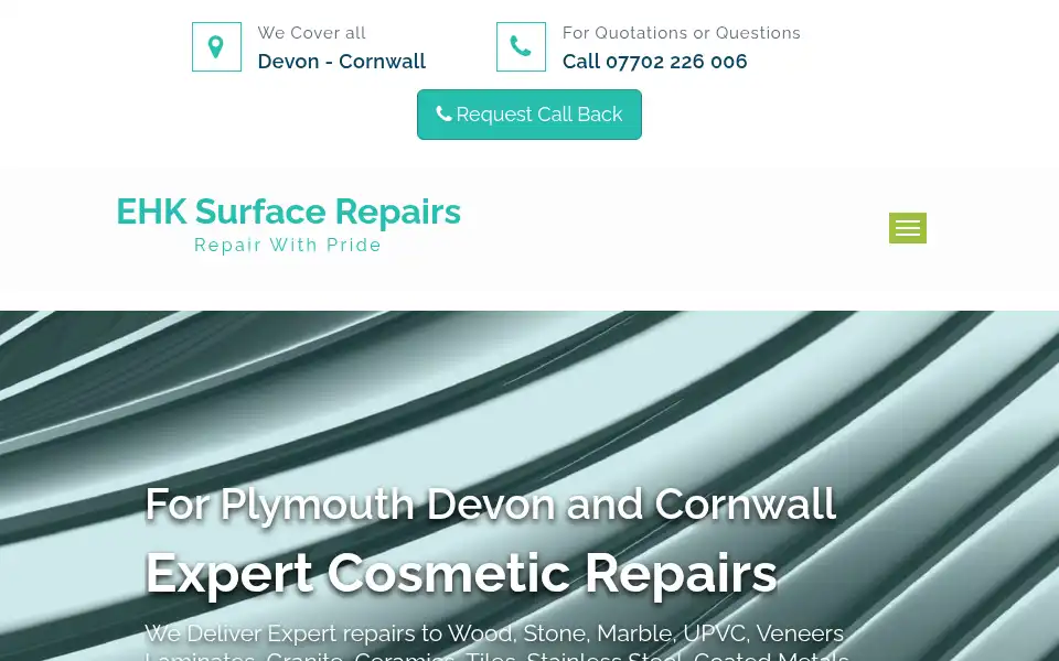 Screenshot of ehksurfacerepairs.co.uk