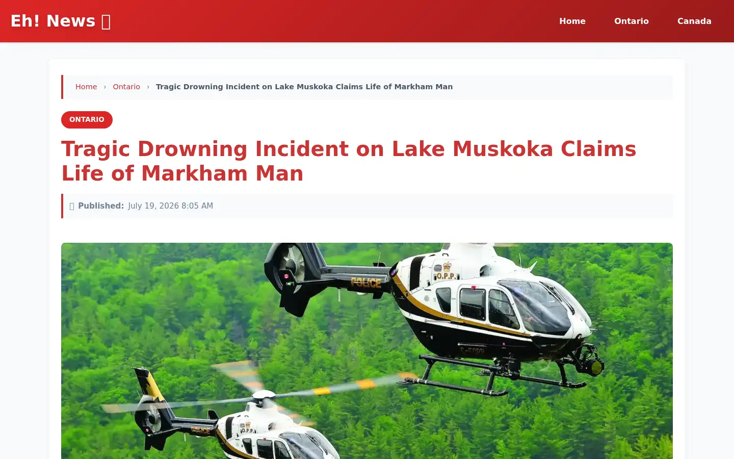 Screenshot of ehnews.ca