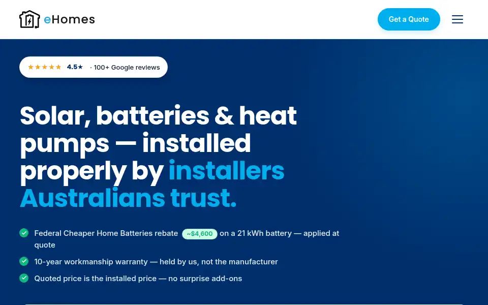 Screenshot of ehomes.au