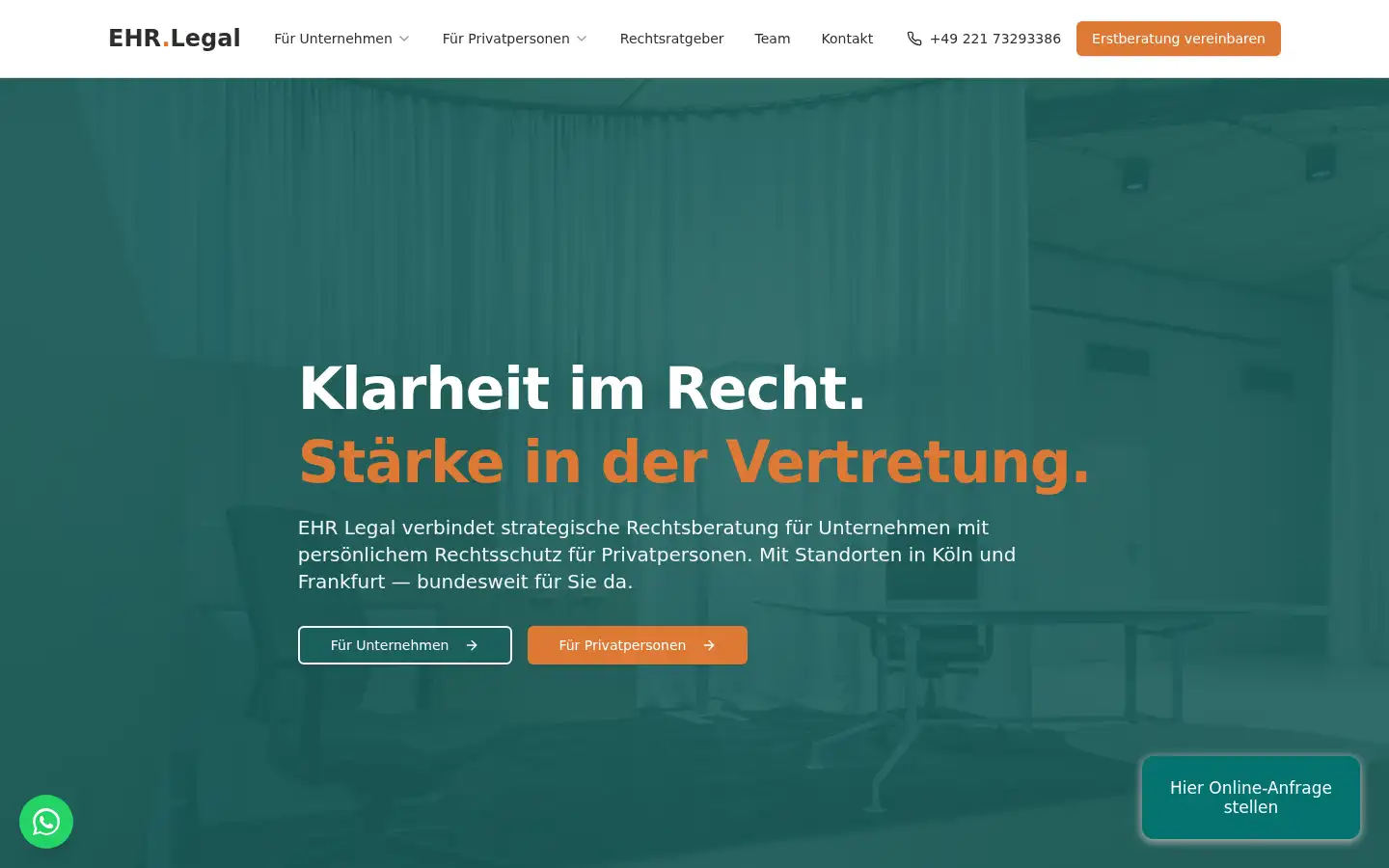 Screenshot of ehrenfelder.legal