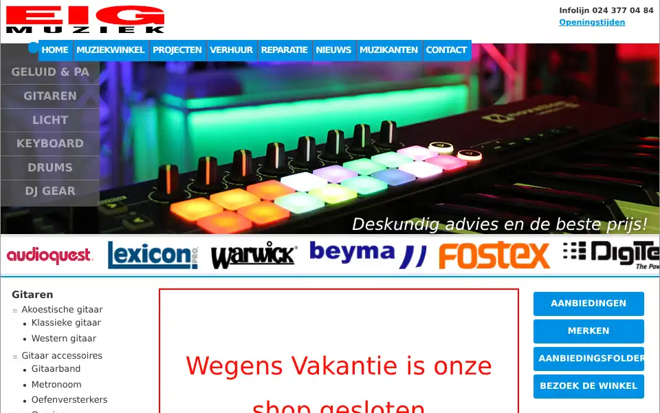 Screenshot of eig.nl